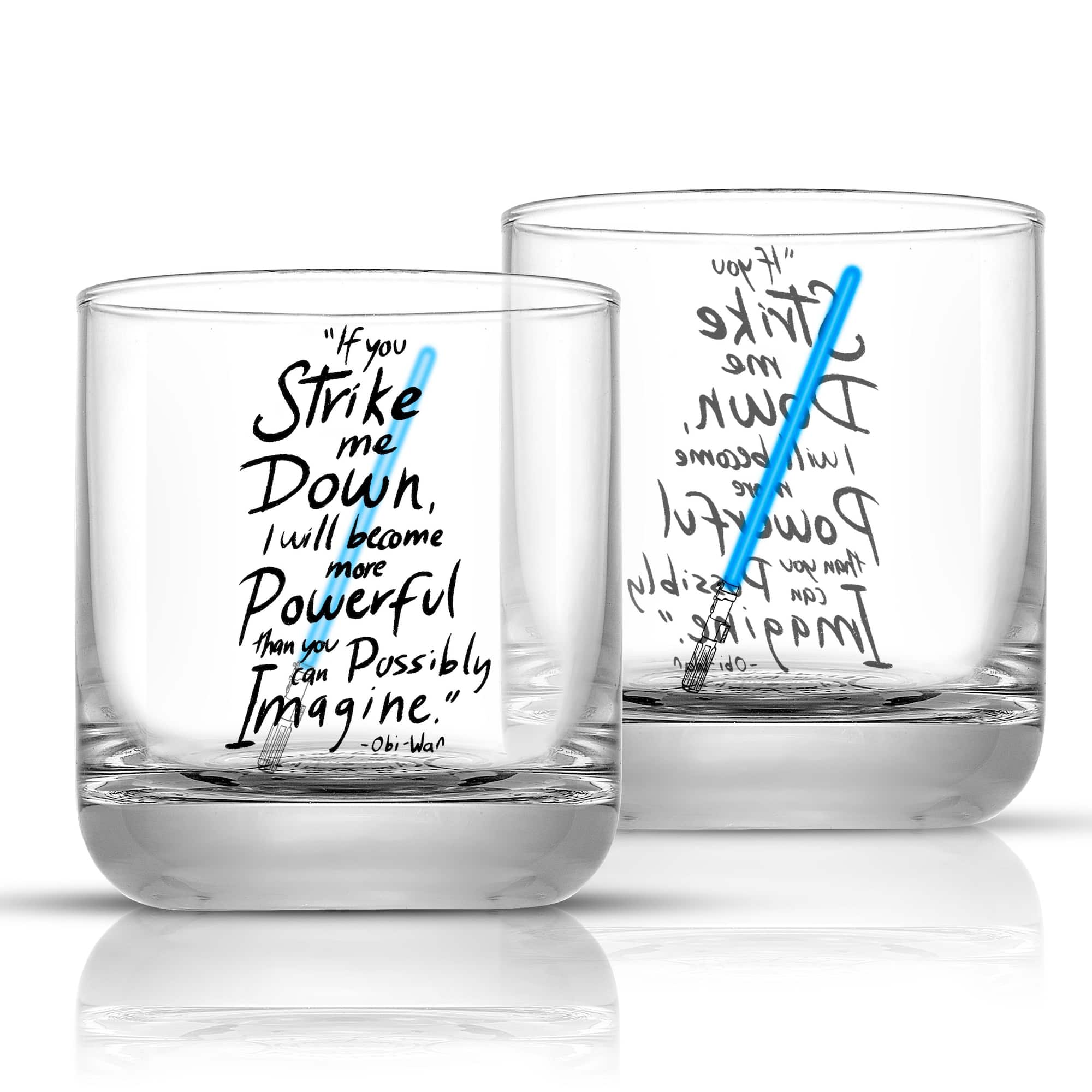 JoyJolt® Star Wars™ 10oz. New Hope Obi-Wan Kenobi Blue Lightsaber Short Drinking Glass, 2ct.